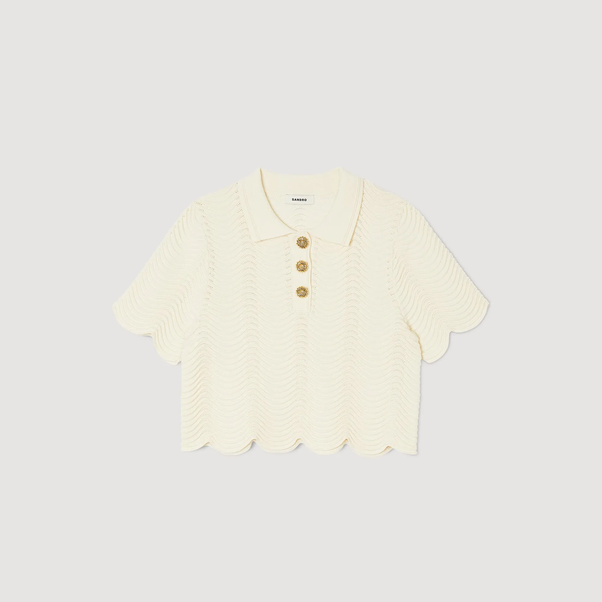 Pulls & Cardigans|Tops & Chemises*SANDRO Top Court En Maille blanc