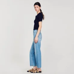 Pulls & Cardigans|Tops & Chemises*SANDRO Top Court En Maille Bleu marine