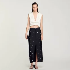 Tops & Chemises*SANDRO Top Court Satiné blanc