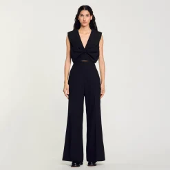 Tops & Chemises*SANDRO Top Court Satiné Noir