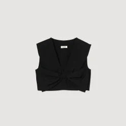 Tops & Chemises*SANDRO Top Court Satiné Noir