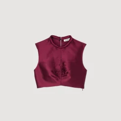 Ensembles|Tops & Chemises*SANDRO Top Court Satiné Bordeaux