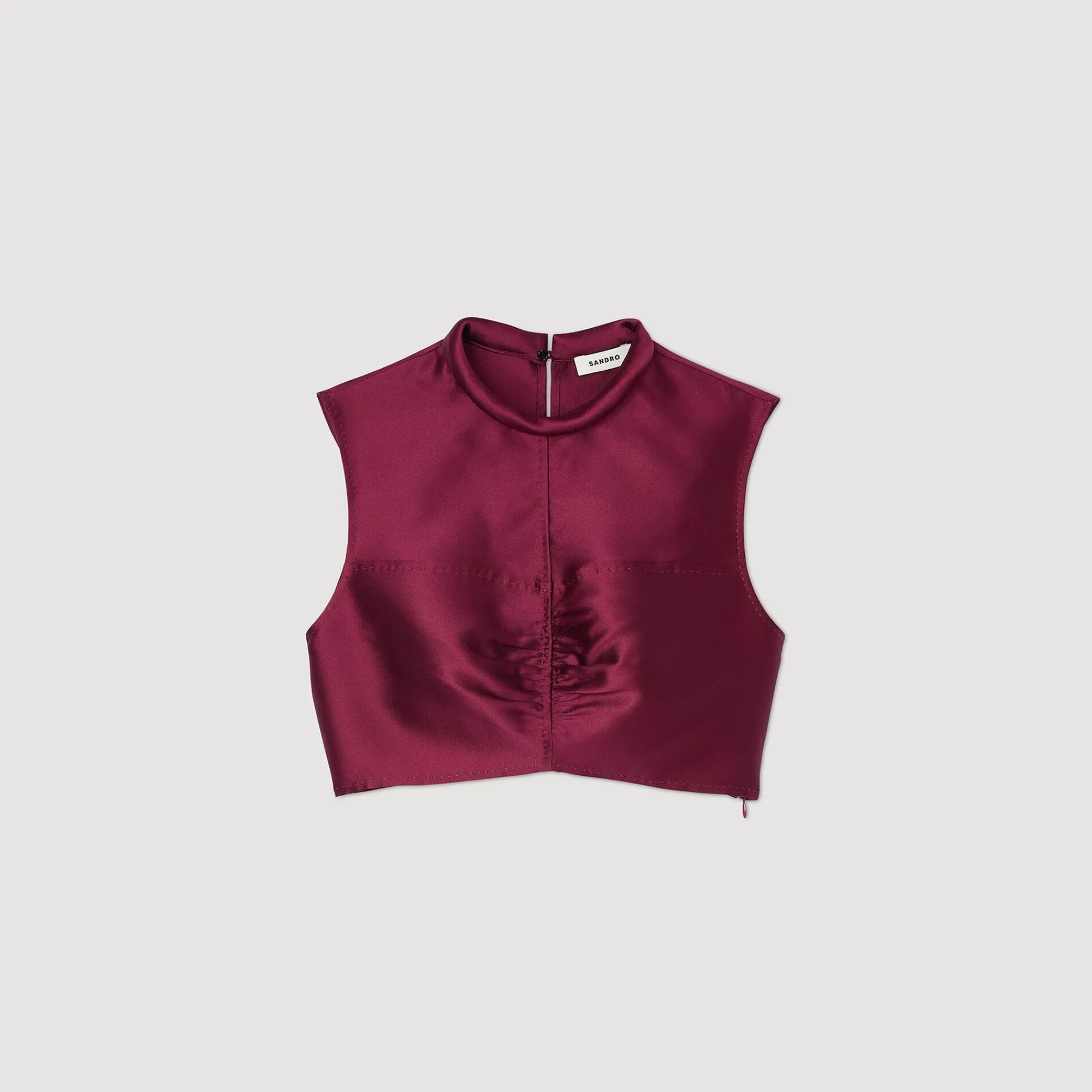 Ensembles|Tops & Chemises*SANDRO Top Court Satiné Bordeaux