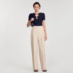 Ensembles|Pulls & Cardigans*SANDRO Top En Maille Scintillante Bleu marine