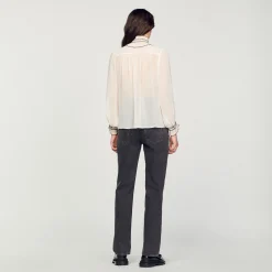 Tops & Chemises*SANDRO Top En Mousseline Nude