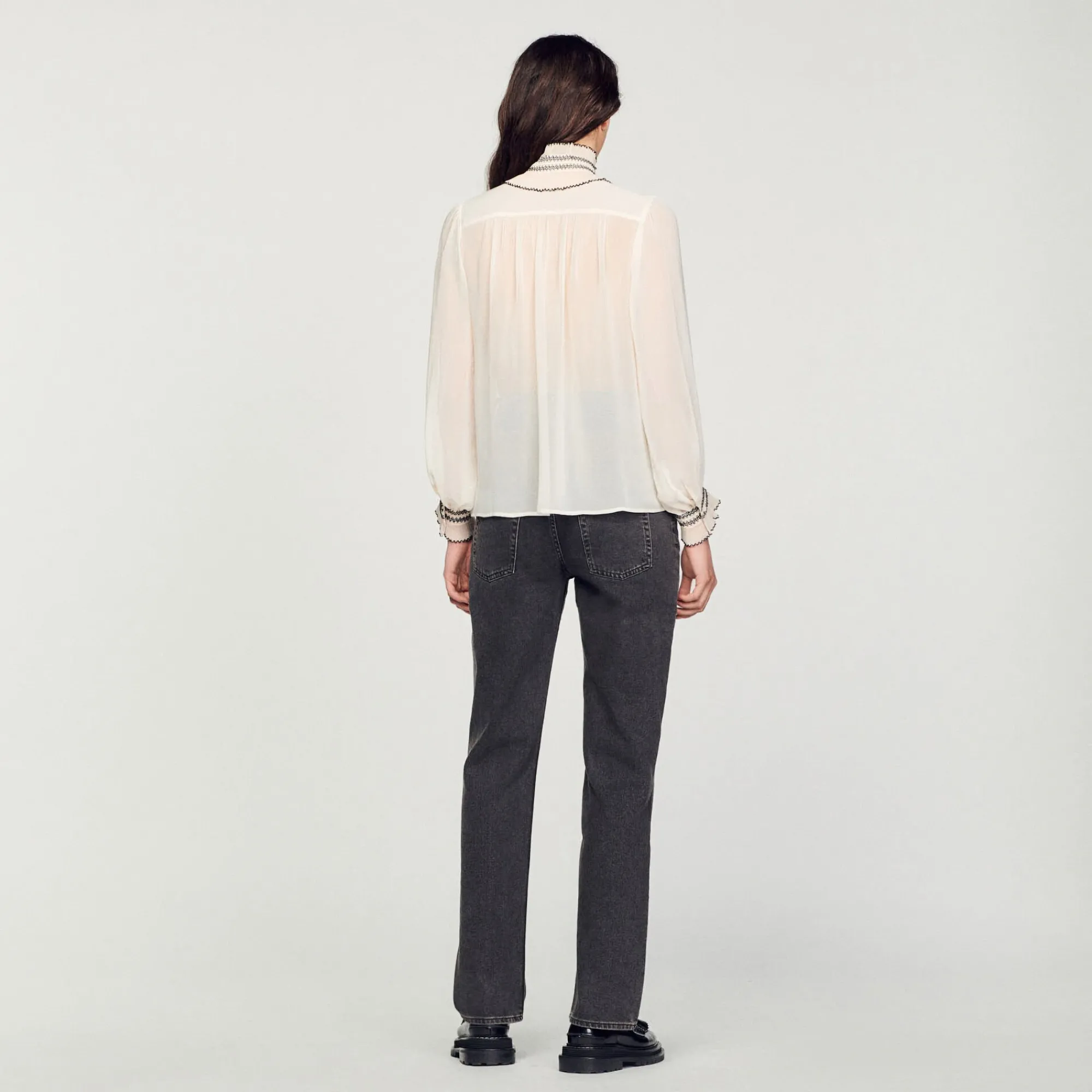 Tops & Chemises*SANDRO Top En Mousseline Nude