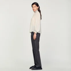 Tops & Chemises*SANDRO Top En Mousseline Nude