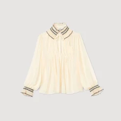 Tops & Chemises*SANDRO Top En Mousseline Nude