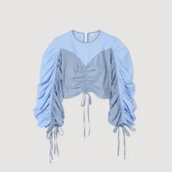 Tops & Chemises*SANDRO Top Imprimé à Liens Bleu Ciel
