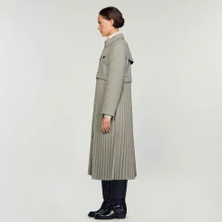 Manteaux|Ensembles*SANDRO Trench Pied-de-poule Noir / Blanc