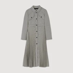 Manteaux|Ensembles*SANDRO Trench Pied-de-poule Noir / Blanc