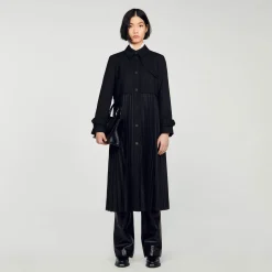 Manteaux*SANDRO Trench Plissé Noir