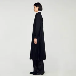 Manteaux*SANDRO Trench Plissé Noir