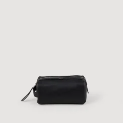 Sacs Business*SANDRO Trousse De Toilette En Toile Enduite