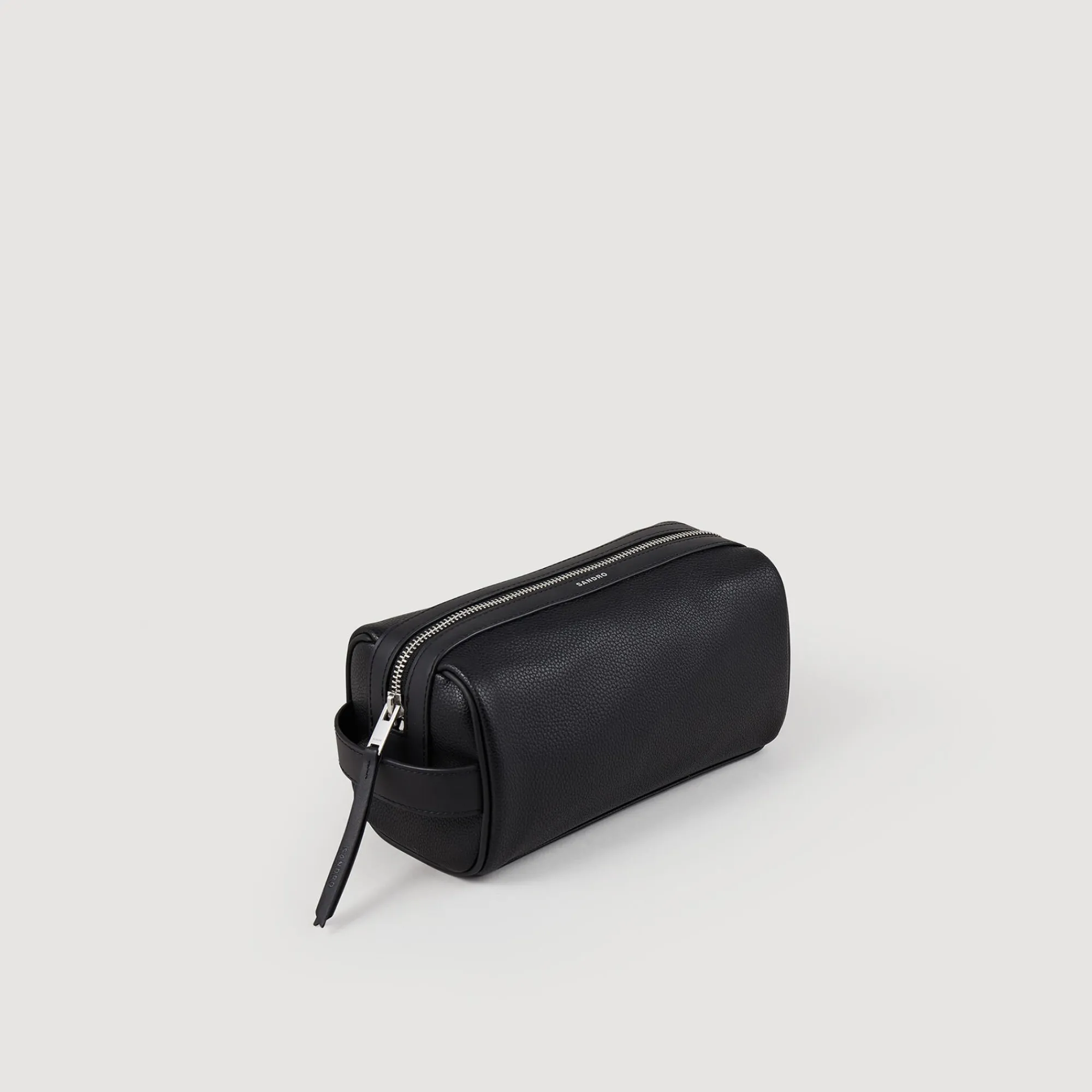 Sacs Business*SANDRO Trousse De Toilette En Toile Enduite