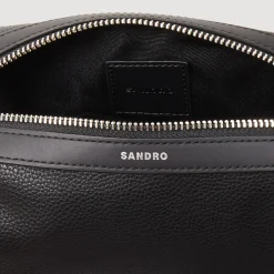 Sacs Business*SANDRO Trousse De Toilette En Toile Enduite