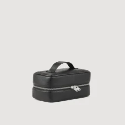 Sacs Business*SANDRO Trousse De Toilette En Toile Grainée Noir