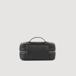 Sacs Business*SANDRO Trousse De Toilette En Toile Grainée Noir