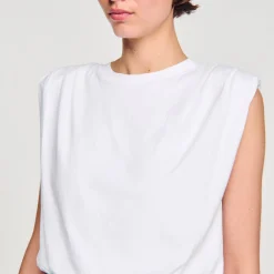 T-Shirts*SANDRO T-shirt Court En Coton blanc