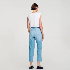 T-Shirts*SANDRO T-shirt Court En Coton blanc