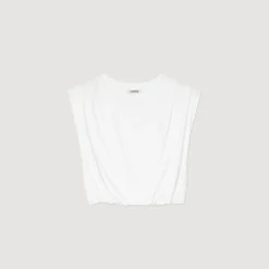 T-Shirts*SANDRO T-shirt Court En Coton blanc