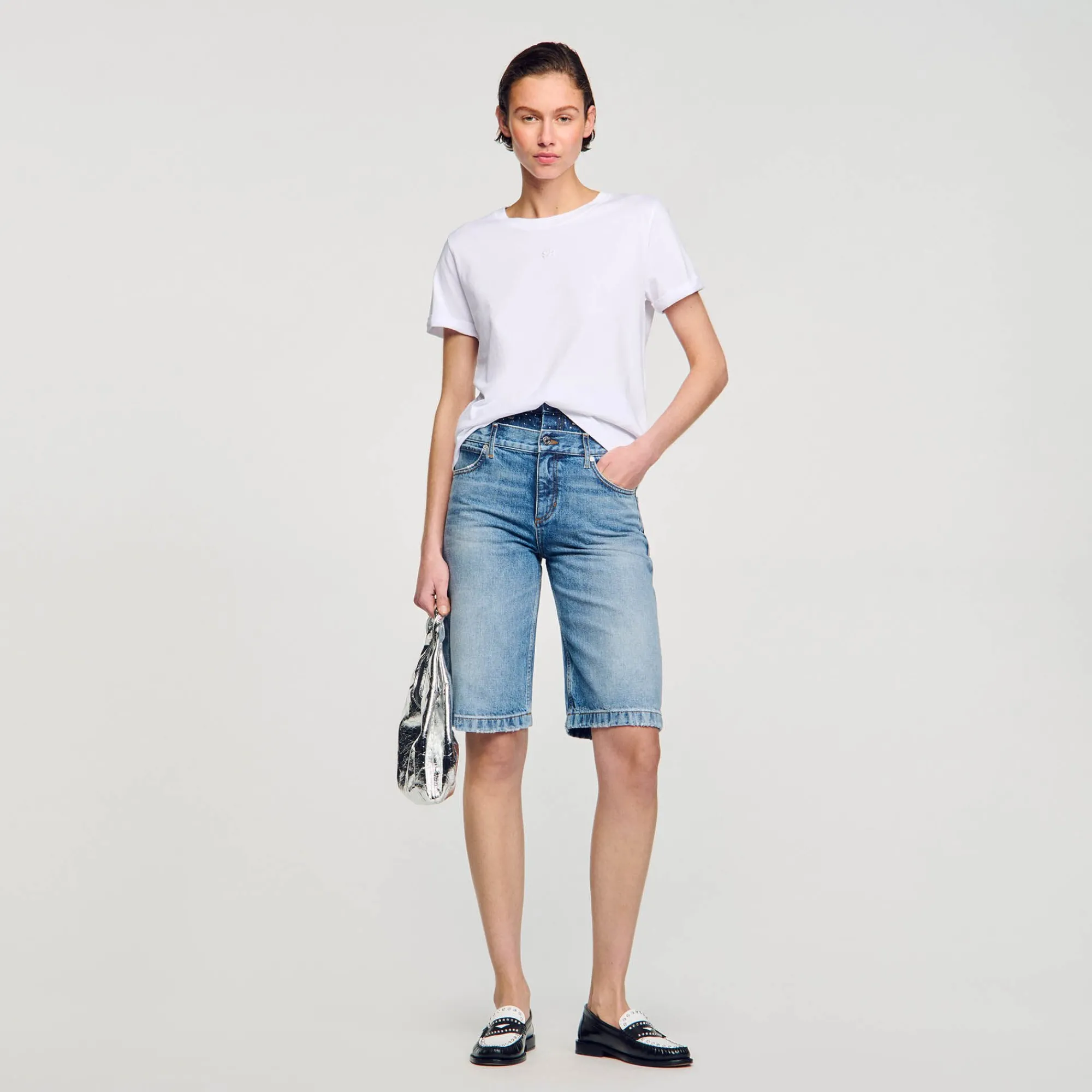 T-Shirts*SANDRO T-shirt Double S blanc