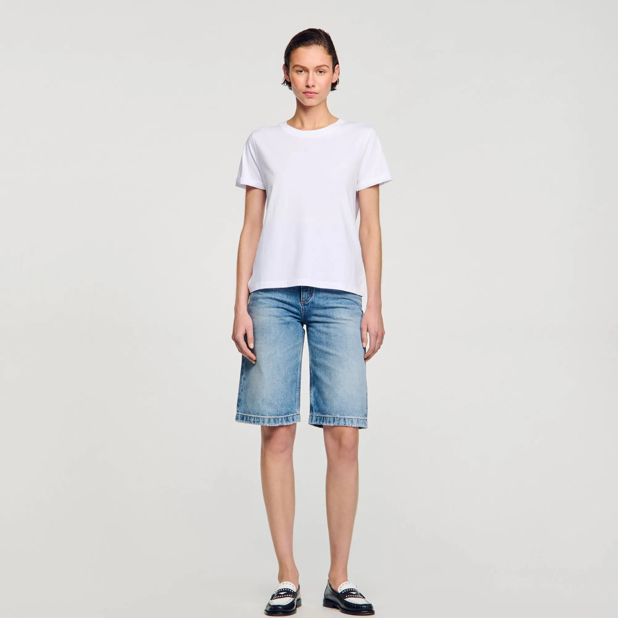 T-Shirts*SANDRO T-shirt Double S blanc