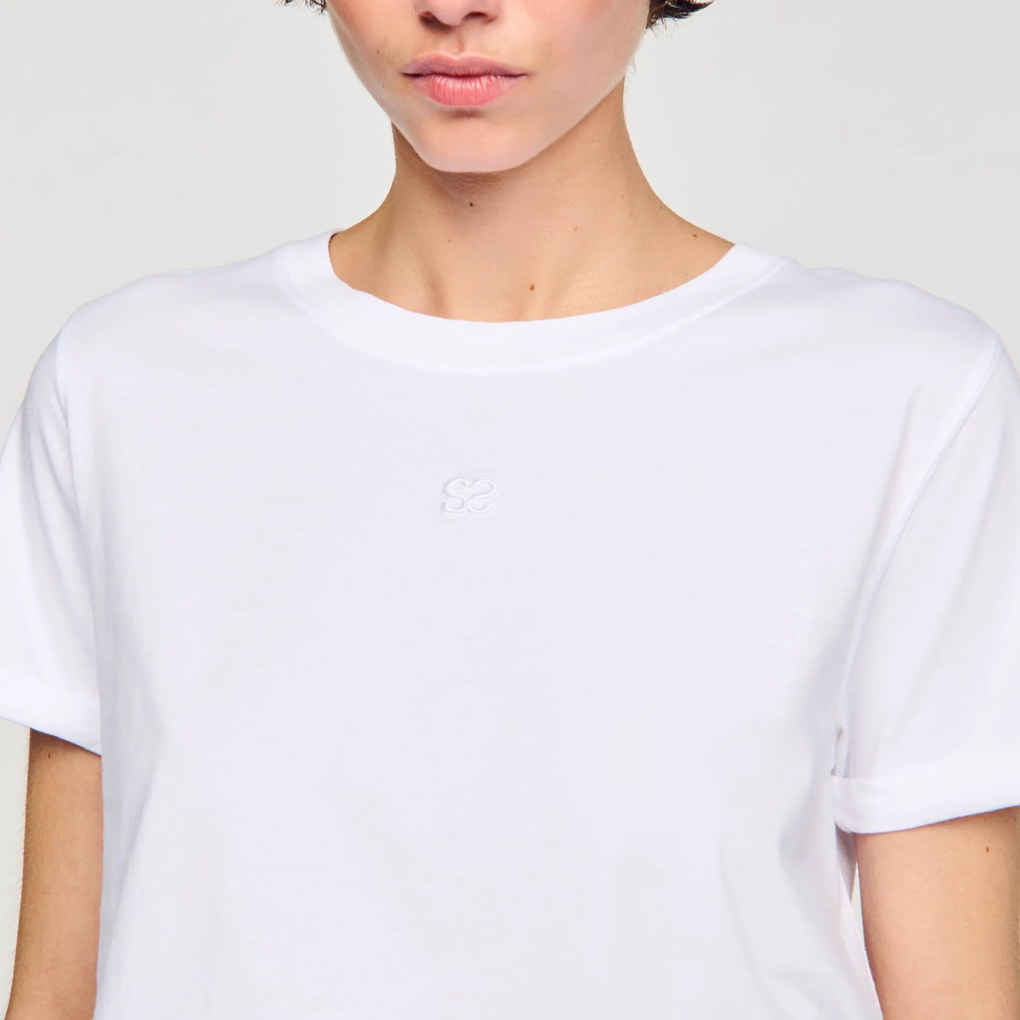 T-Shirts*SANDRO T-shirt Double S blanc