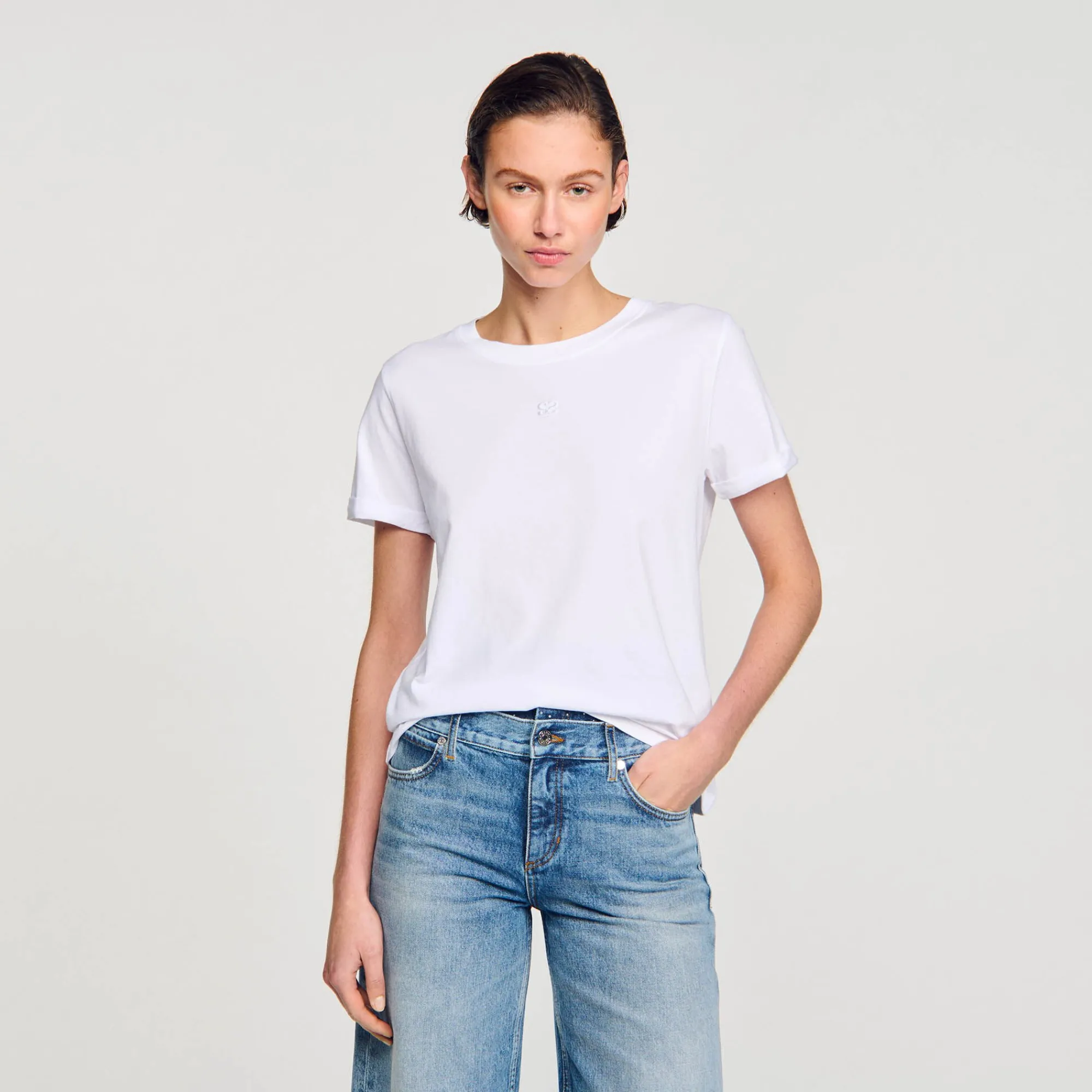 T-Shirts*SANDRO T-shirt Double S blanc