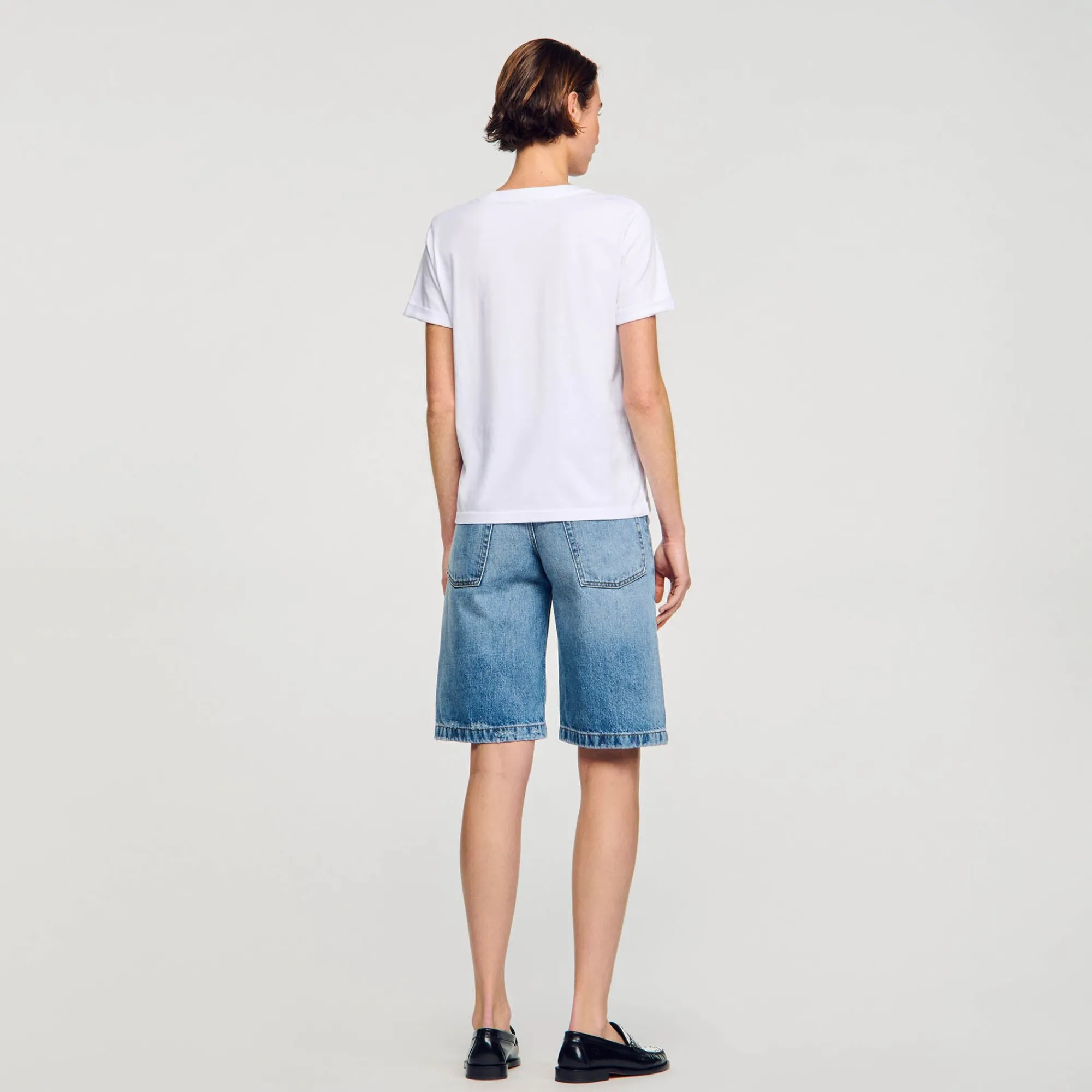 T-Shirts*SANDRO T-shirt Double S blanc