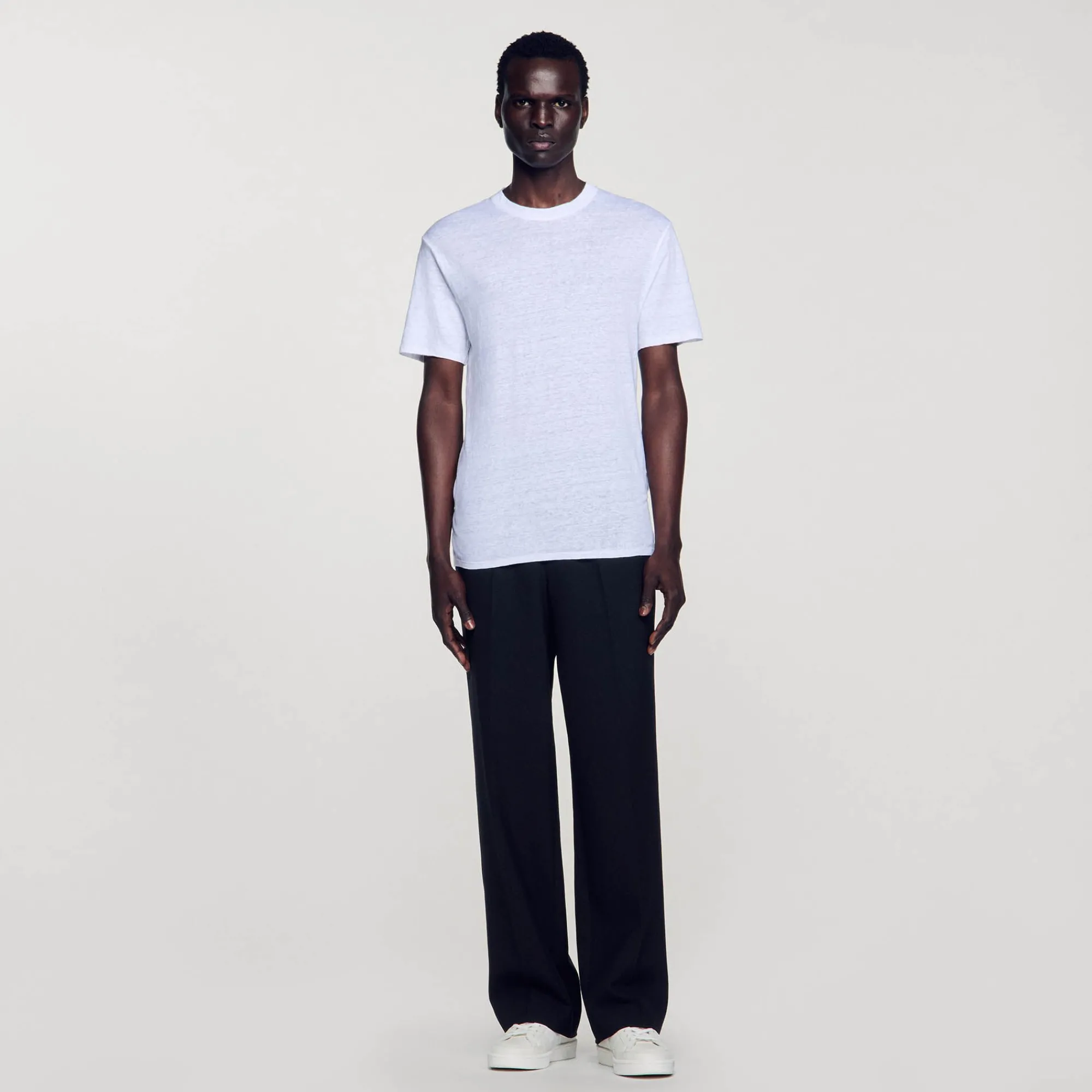 T-Shirts & Polos*SANDRO T-shirt En Lin Certifié blanc