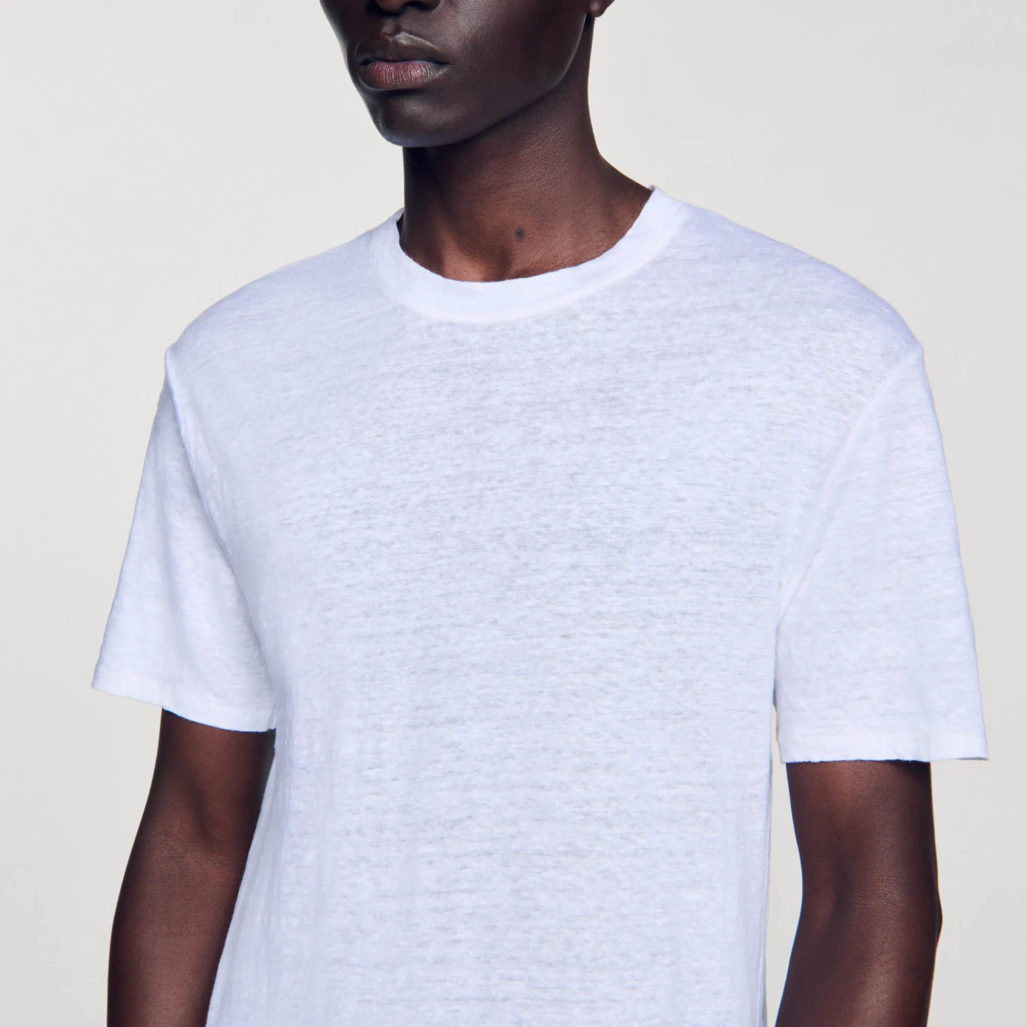 T-Shirts & Polos*SANDRO T-shirt En Lin Certifié blanc