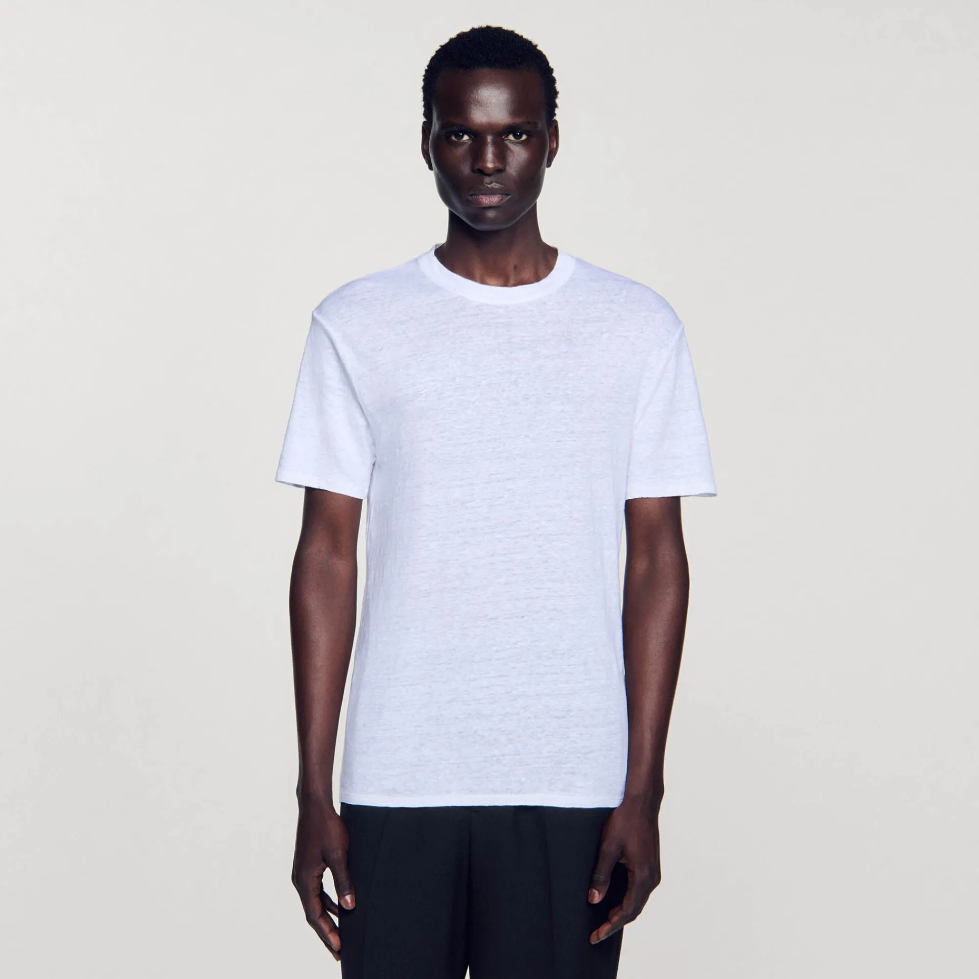 T-Shirts & Polos*SANDRO T-shirt En Lin Certifié blanc