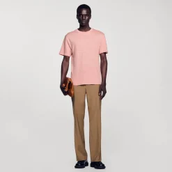 T-Shirts & Polos*SANDRO T-shirt En Lin Certifié Saumon