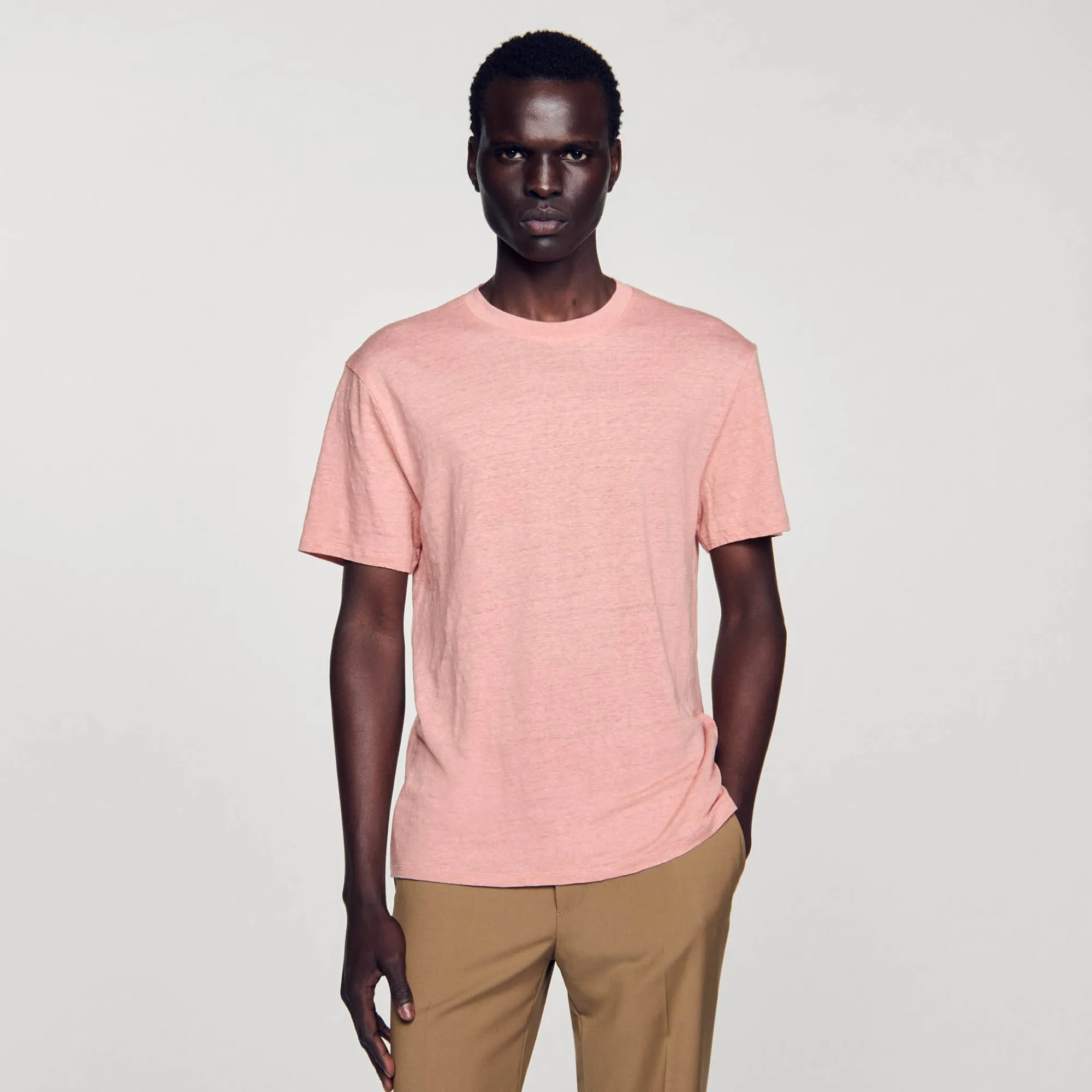 T-Shirts & Polos*SANDRO T-shirt En Lin Certifié Saumon