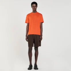 T-Shirts & Polos*SANDRO T-shirt En Lin Certifié Terracota