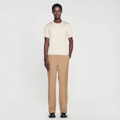 T-Shirts & Polos|Pulls & Gilets*SANDRO T-shirt En Maille Sable clair