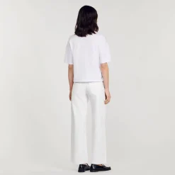 T-Shirts*SANDRO T-shirt Foulard Marine / Beige