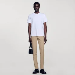 T-Shirts & Polos*SANDRO T-shirt Patch Square Cross blanc