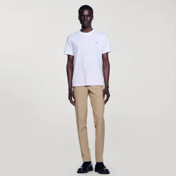 T-Shirts & Polos*SANDRO T-shirt Patch Square Cross blanc