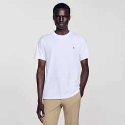 T-Shirts & Polos*SANDRO T-shirt Patch Square Cross blanc
