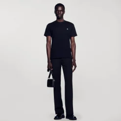 T-Shirts & Polos*SANDRO T-shirt Patch Square Cross Noir