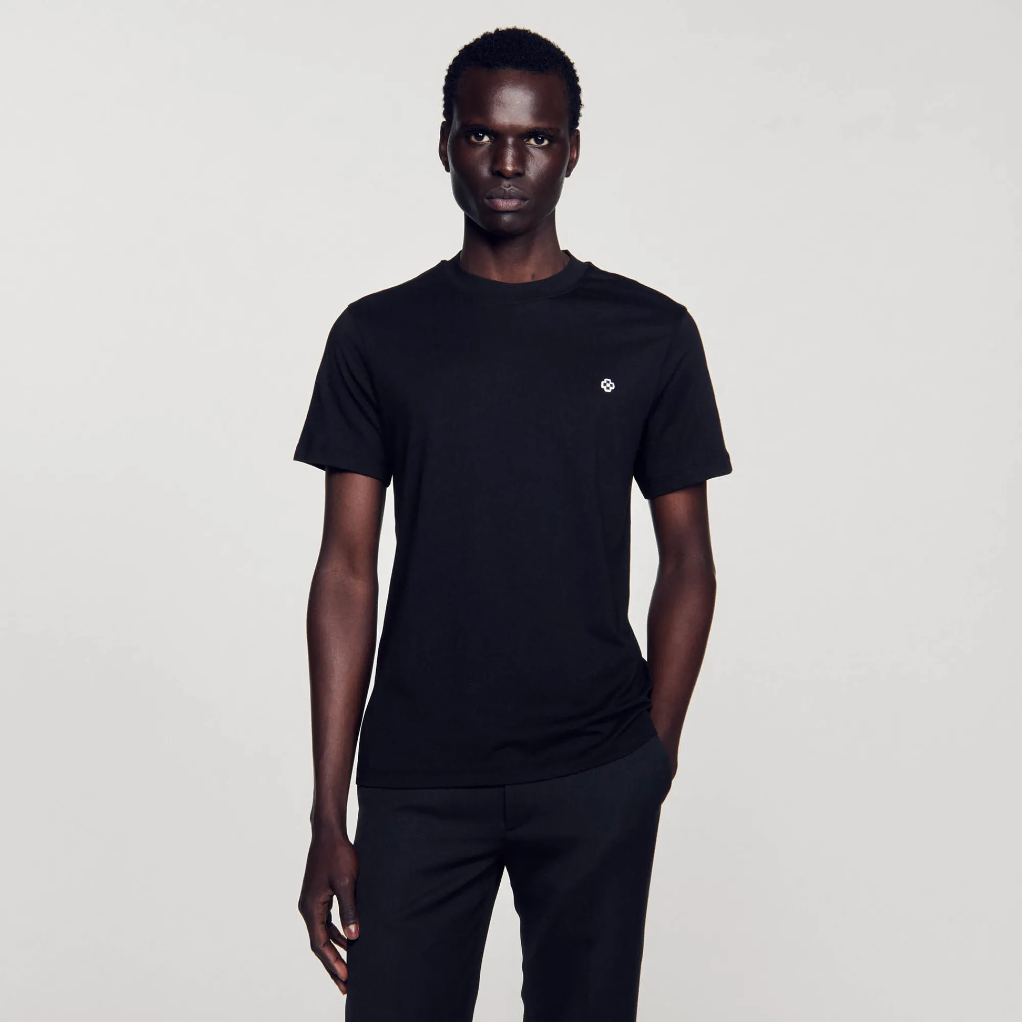 T-Shirts & Polos*SANDRO T-shirt Patch Square Cross Noir