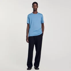 T-Shirts & Polos*SANDRO T-shirt Patch Square Cross Bleu jean