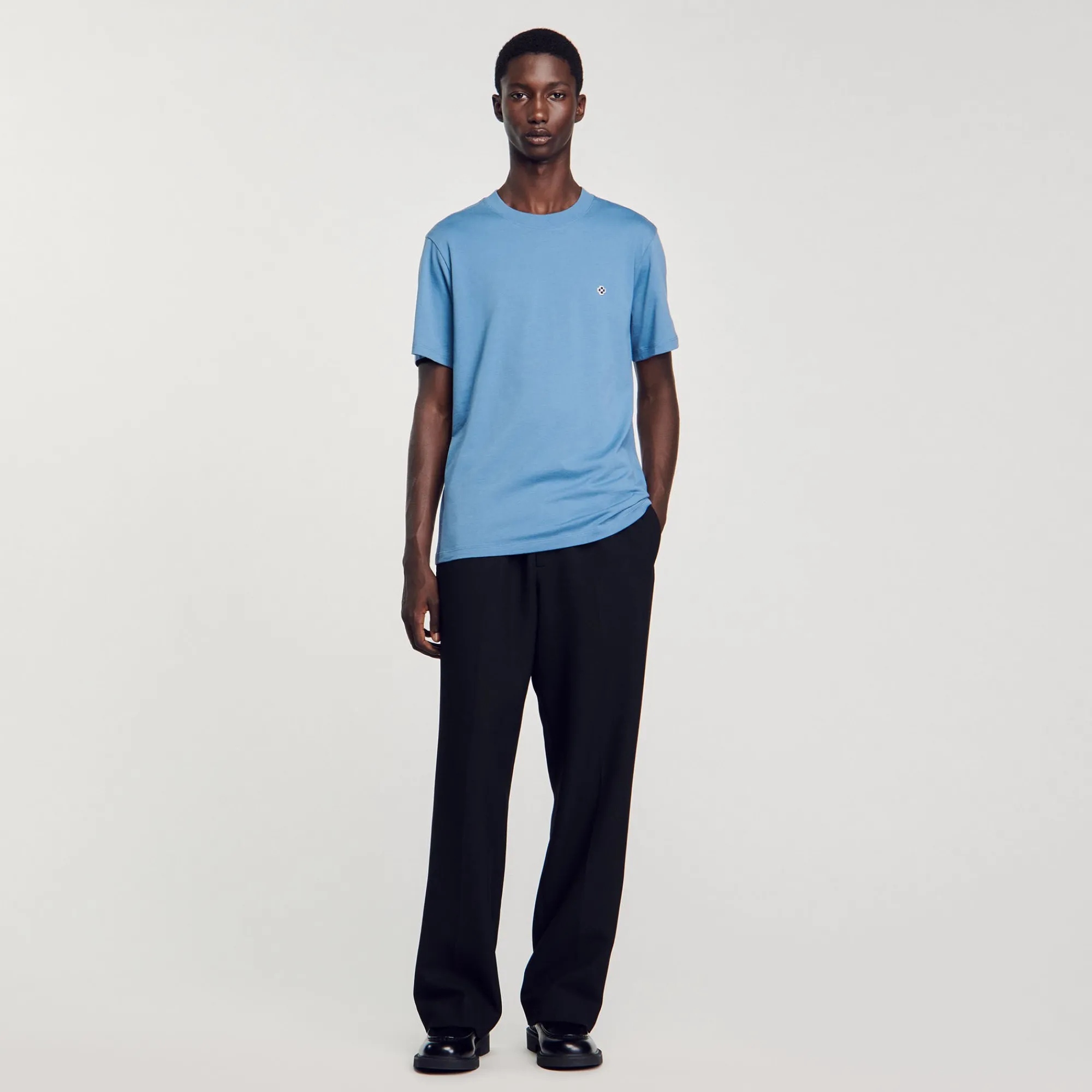 T-Shirts & Polos*SANDRO T-shirt Patch Square Cross Bleu jean