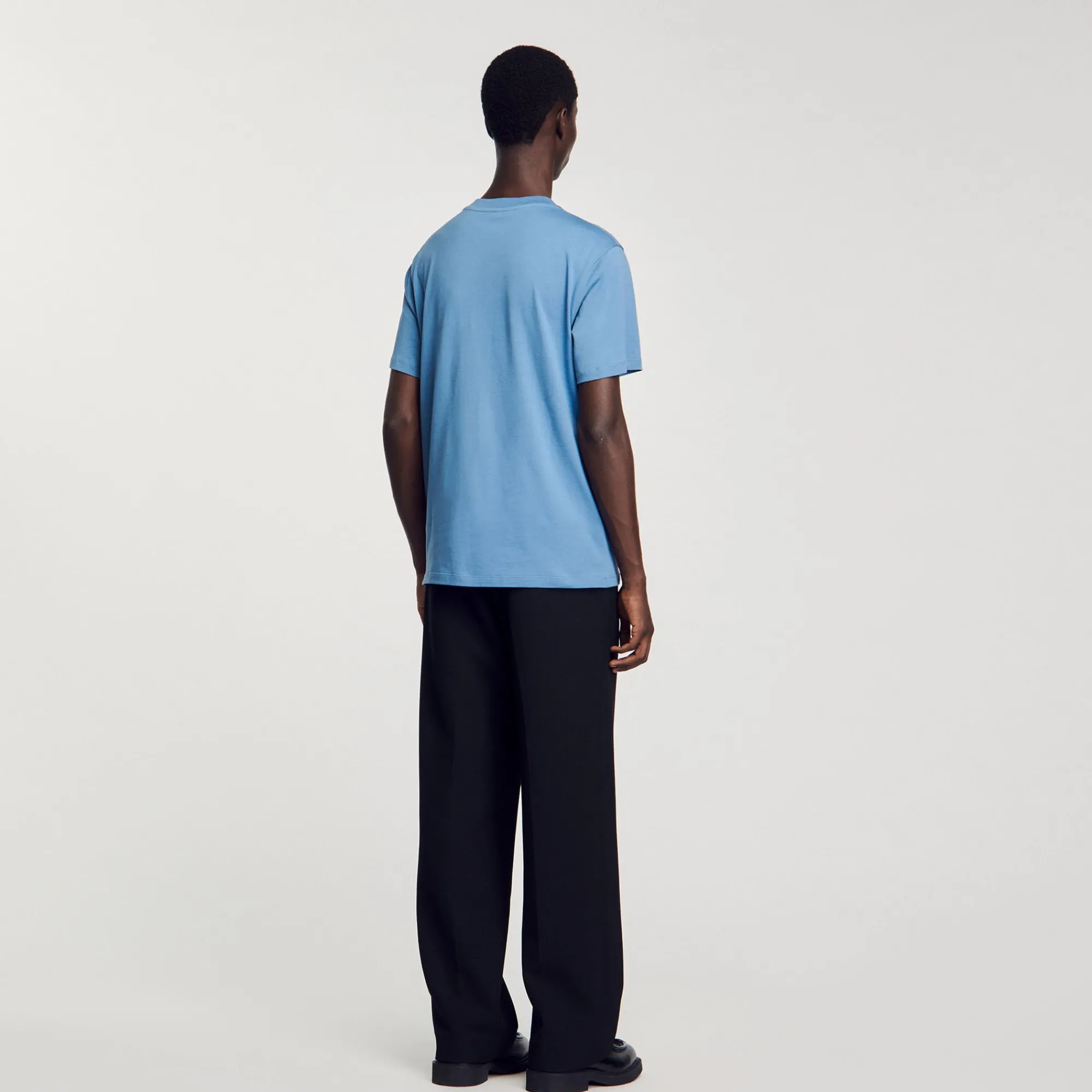T-Shirts & Polos*SANDRO T-shirt Patch Square Cross Bleu jean
