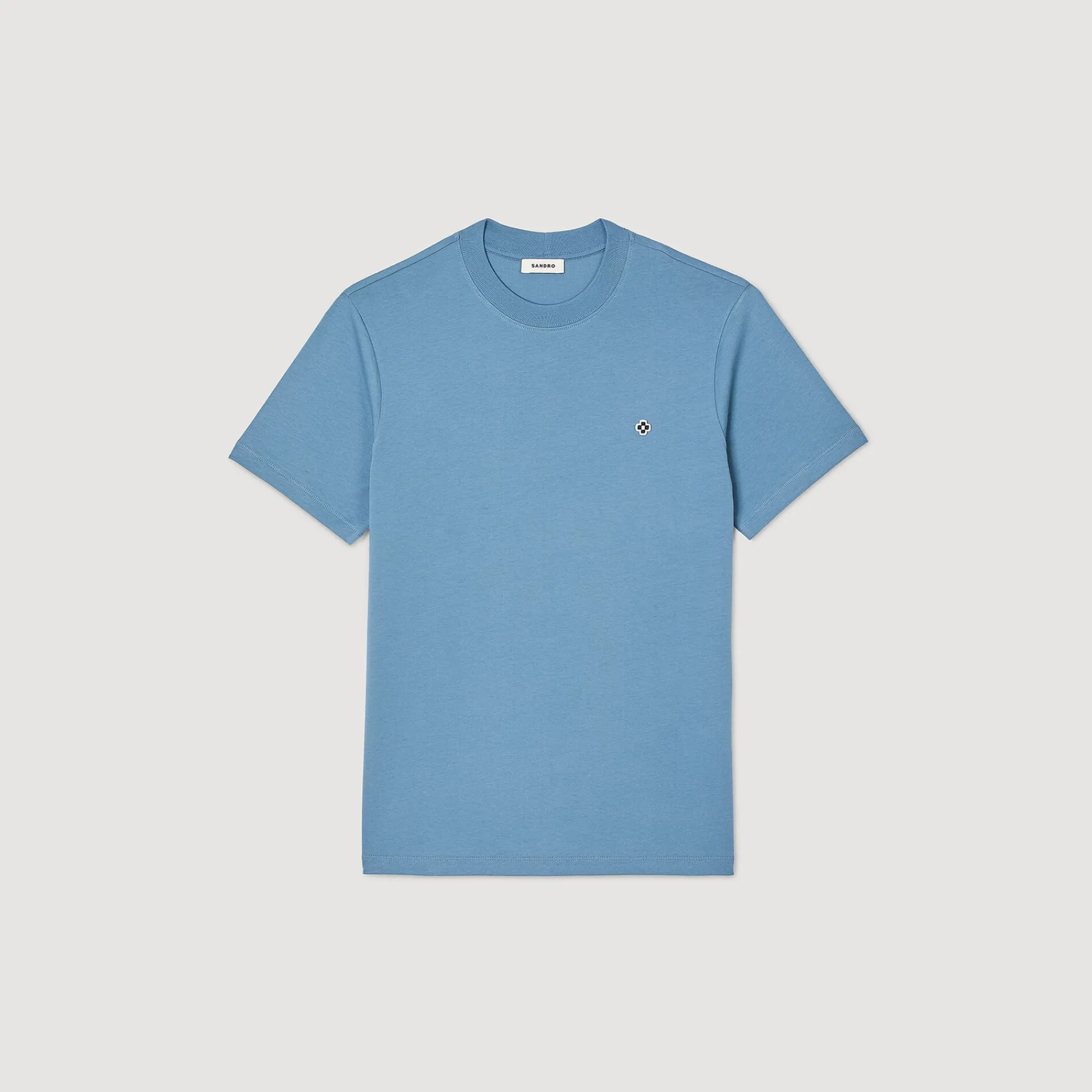 T-Shirts & Polos*SANDRO T-shirt Patch Square Cross Bleu jean
