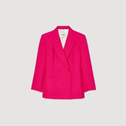 Costumes|Blousons & Vestes*SANDRO Veste à Boutonnage Croisé Fushia