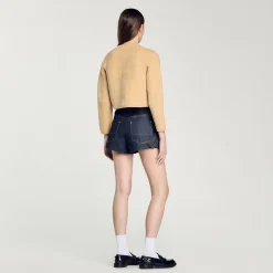 Pulls & Cardigans*SANDRO Veste Courte En Maille Camel