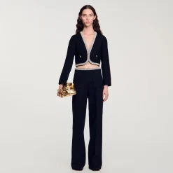 Ensembles|Blousons & Vestes*SANDRO Veste Courte En Tweed Noir